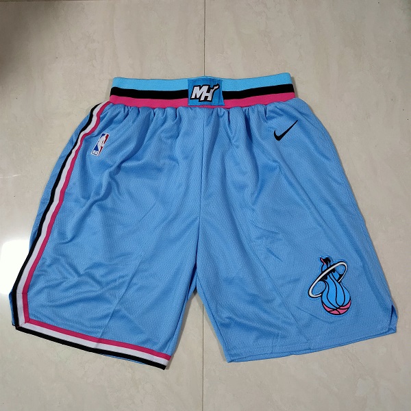 Men NBA Miami Heat Light Blue Shorts 0416->miami heat->NBA Jersey